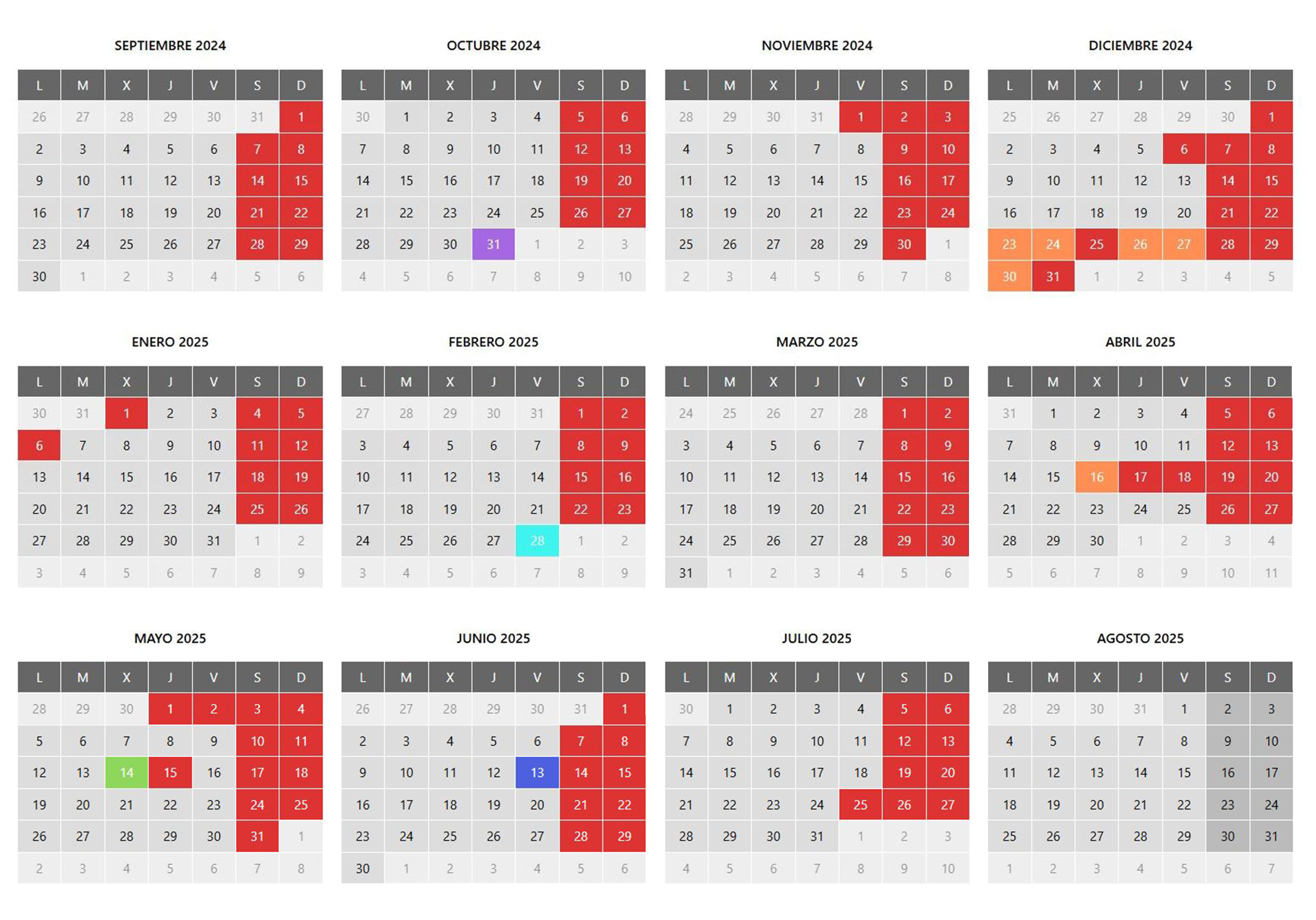 calendario escolar 24-25